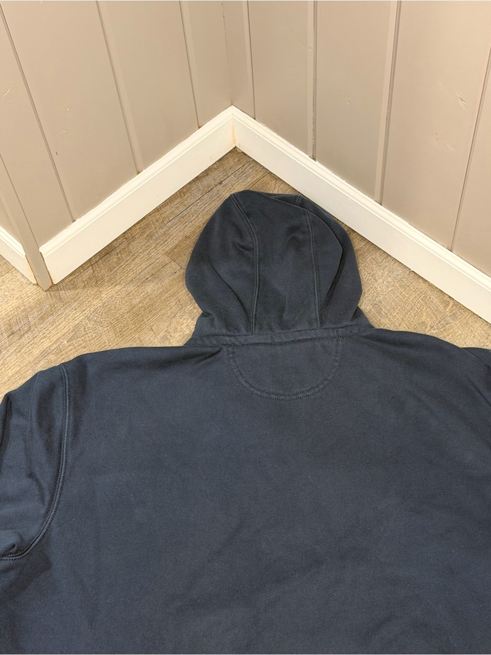 Carhartt Rain Defender Navy Quarter-Zip Hooded Sweatshirt - Picture 8 of 9